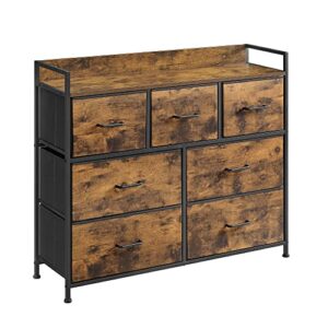 Commode Armoire Meuble Rangement 7 Tiroirs Tissu SONGMICS